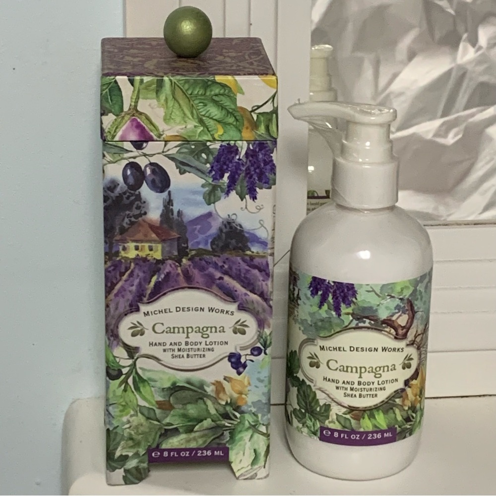 MICHEL DESIGN WORKS “Campagna” HAND & BODY LOTION w/SHEA BUTTER! Pump Gift Boxed